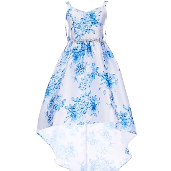 Floral Printed Mikado Hi-Lo Dress